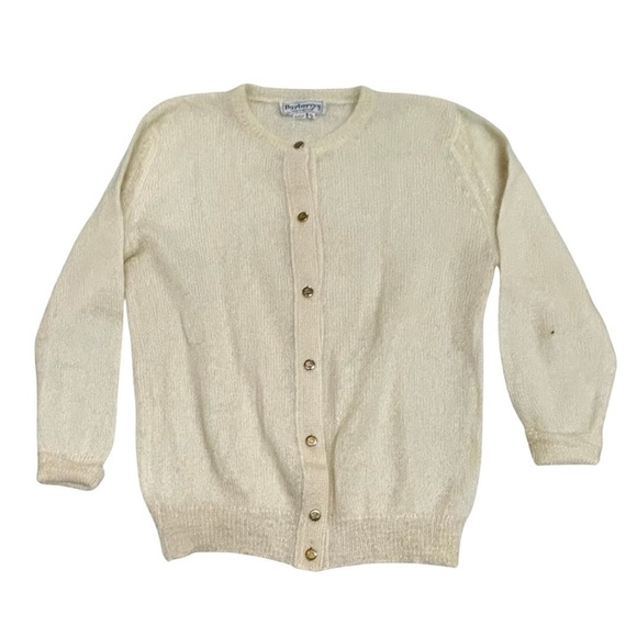 Vintage Burberrys Mohair Blend Cardigan | Made in Scotland | 40” Bust - Picture 1 of 6